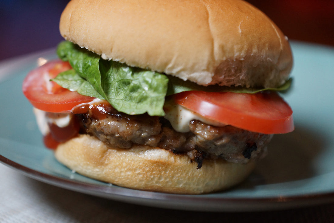 Pork and Veal Jalapeno Burgers with Chili powder Mayo