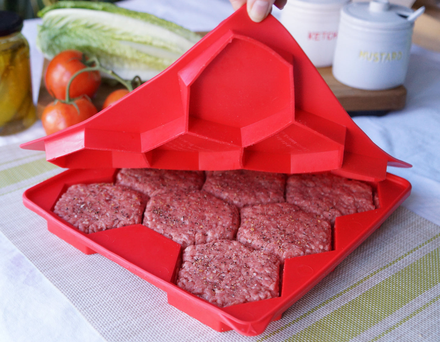 Burger Master® 8-in-1 Burger Press and Freezer Container